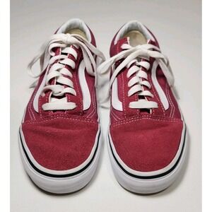 Vans Off The Wall Old Skool Core Skate Shoes Red Suede Unisex Womens 7.5 Mens 6M
